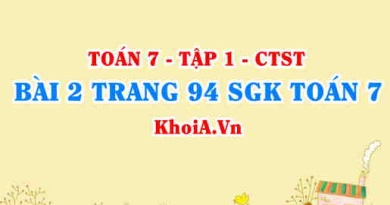 Bài 2 trang 94 SGK Toán 7 tập 1 Chân trời sáng tạo